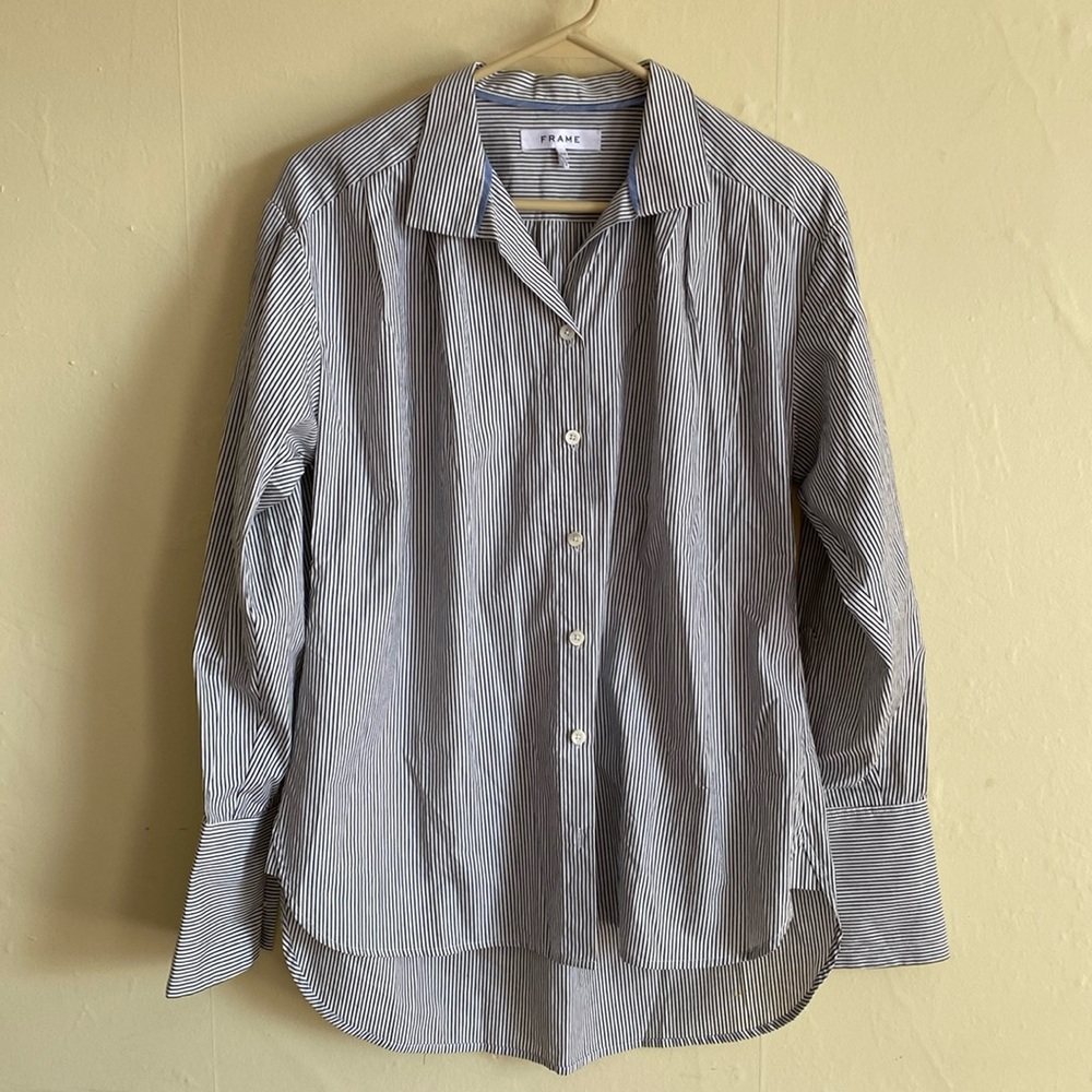 Frame Stripe Button Down with Volume + French Cuff